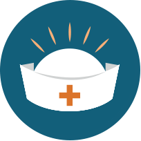 skilled nursing icon with hat